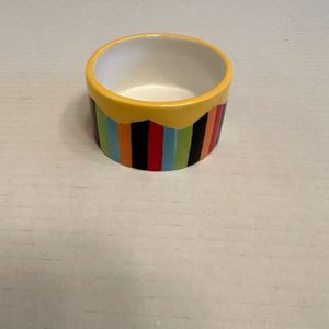 Bella Casa By Ganz Salsa Dip Small Bowl Multicolor Striped Ceramic 1 3/4" x  3"